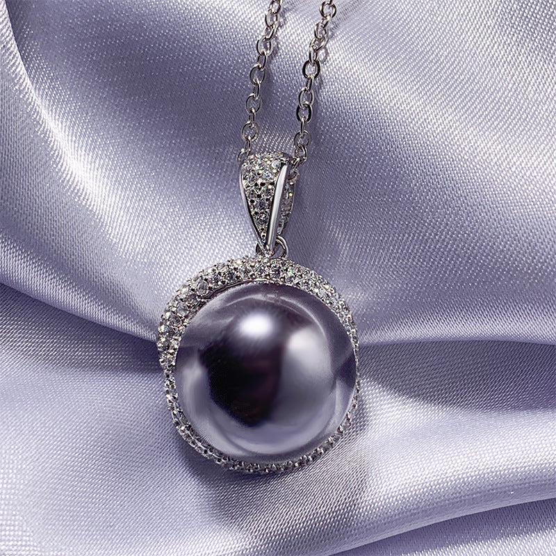 S925 Silver Inlaid Opal Mother Pearl Women's Pendant Suit