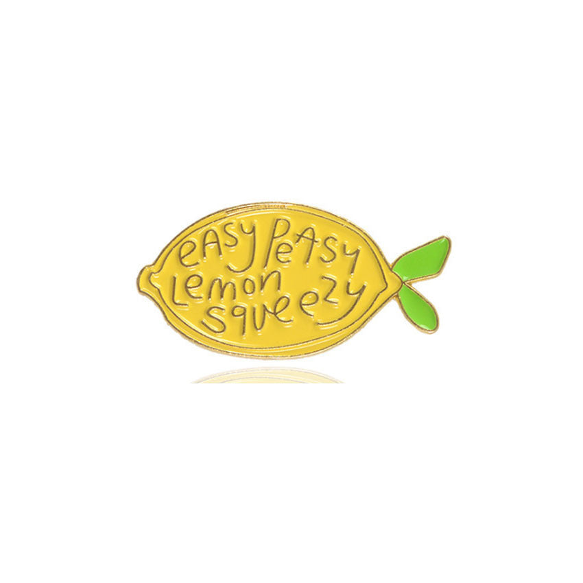 Dripping Oil Yellow Lemon Fruit Cute Kawaii Brooch