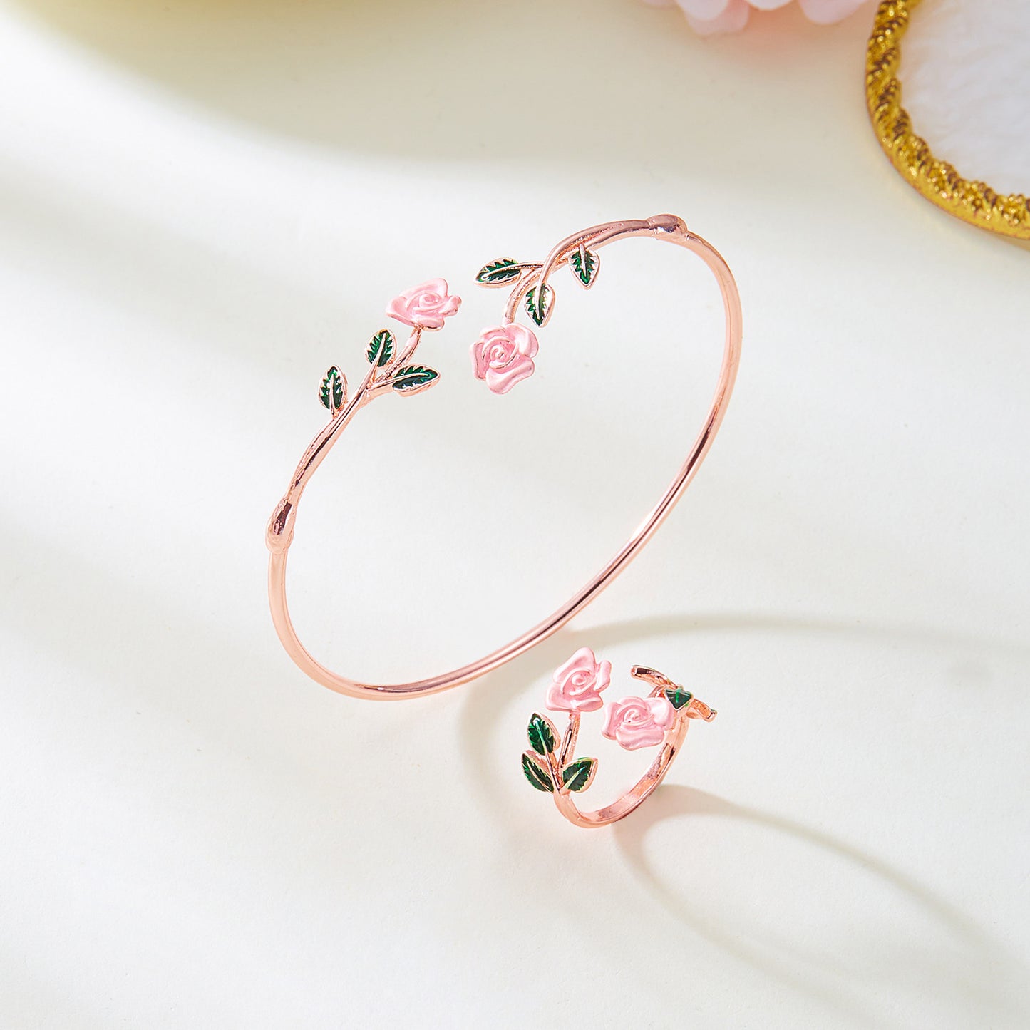 Bracelet Suit Dripping Rose Bracelet Ring Set Suit
