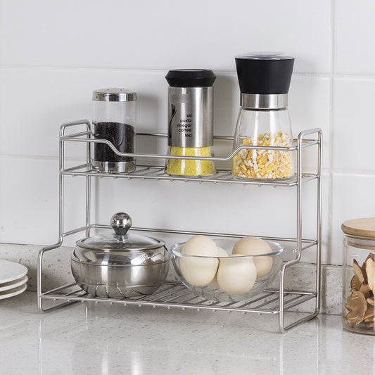 Kitchen Double-layer Storage Rack Seasoning Rack Bathroom