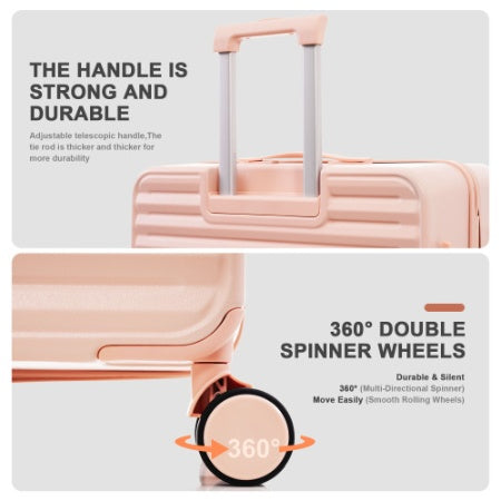 Luggage 4 Piece 20 24 28 Sets And A Bag, 20 24 With Front Pocket,Hard Shell Luggage Carry On Luggage Set With TSA Lock, Usb, Universal Wheel,cup Holder