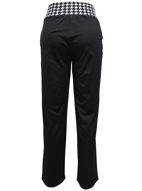 New Women's Solid Color Pants, High Waisted Double Breasted Commuting Pencil Pants
