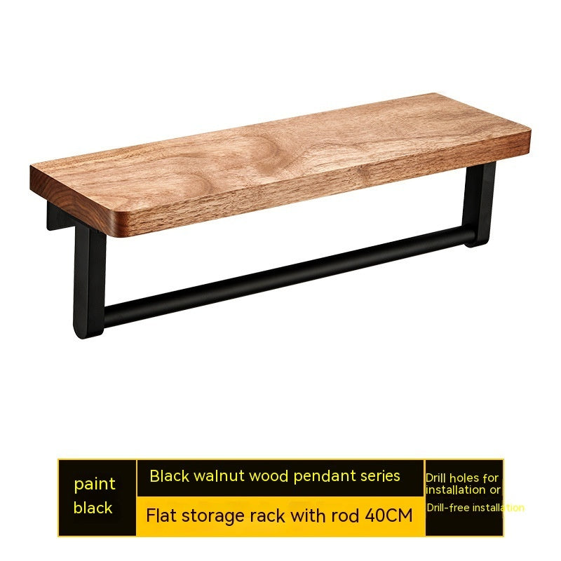 Punch-free Walnut Storage Rack Wall-mounted Storage Rack