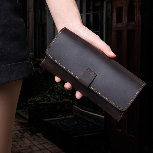 Anti-stress Handmade Genuine Leather Sunglass Case Top Layer