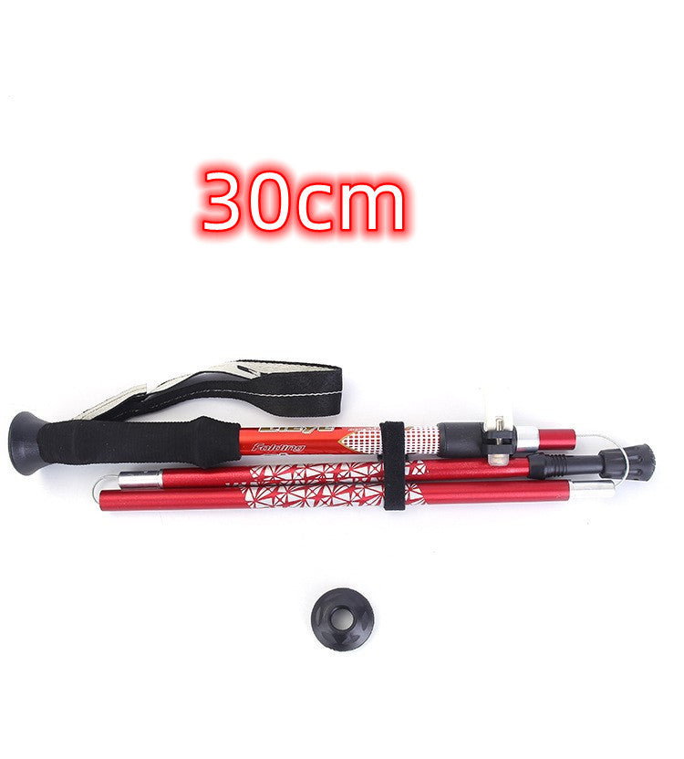 Trekking Pole Ultra-Light Telescopic Folding Trekking Mountain Climbing Walking Stick Cane Walking Stick Female Outdoor Equipment Carbon-Free