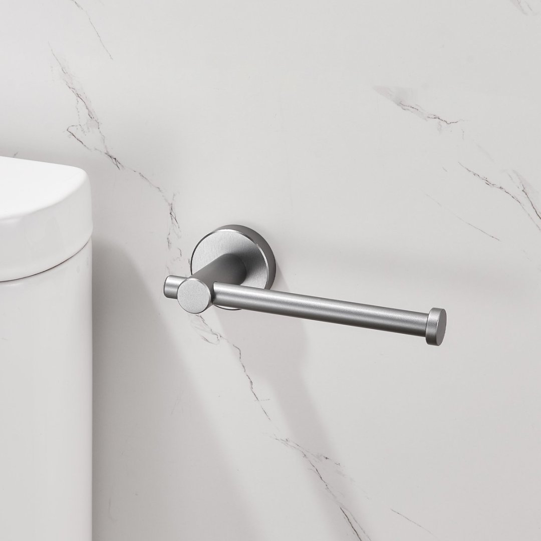 Toilet Paper Holder Gun Grey Thicken Space Aluminum Toilet Roll Holder For Bathroom, Kitchen, Washroom Wall Mount