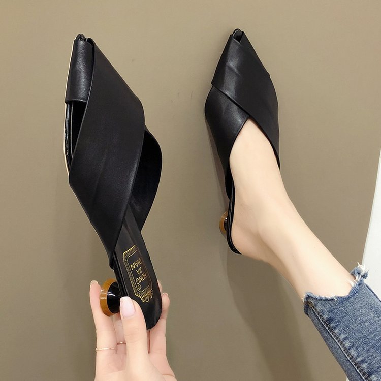 Baotou Half Slippers Personalized Low-heel Slippers Sandals And Slippers