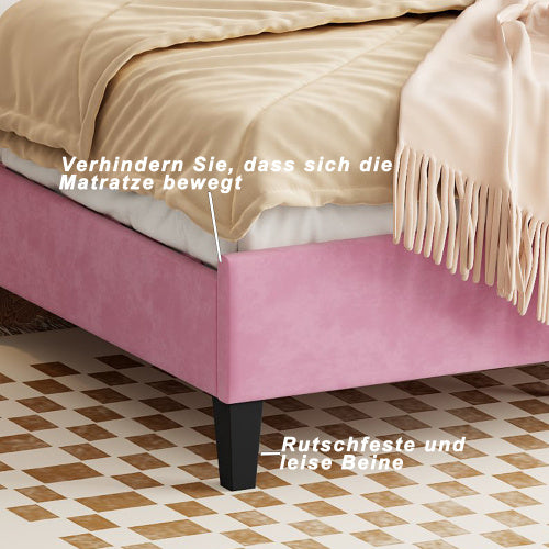 Linen Material With Metal Frame Bed Frame
