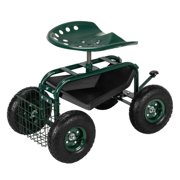 Deep Green Short Handle Garden Seat Car