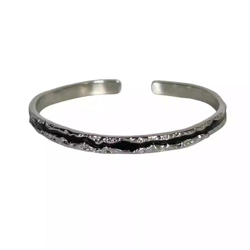 Dark Irregular Pleated Bracelet Ring Suit