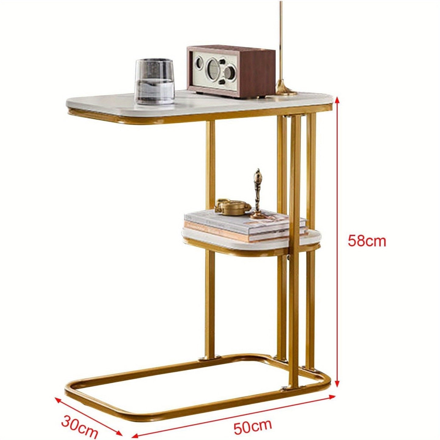 C-shaped Coffee Table, Suitable For Sofa Bed, Small Space, Living Room, Bedroom- Prohibition Of Selling On The Amazon Platform-It Does Not Ship On Weekends