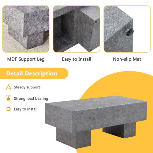Modern Simple Gray Texture MDF Coffee Table  43.3x21.6x17.2 Practical Model.Making It An Ideal Addition To Any Living Room Or Apartment