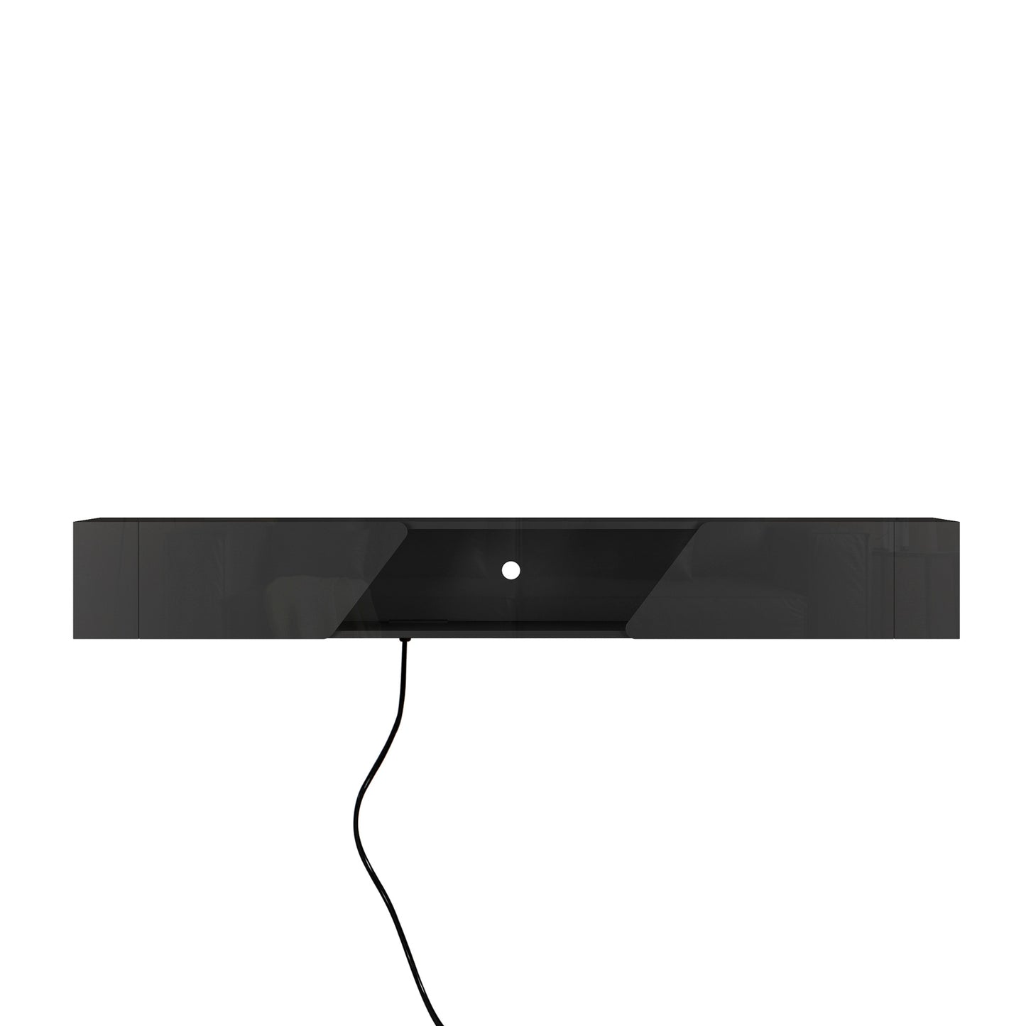 Floating TV Stand Wall Mounted With 16 Color LEDs, Modern TV Stand, Floating TV Cabinet Entertainment Center For 55 60 65 Inch TV,Black