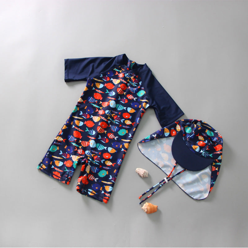 Children's Swimsuit Boy British Keep Warm