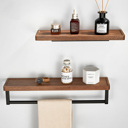 Punch-free Walnut Storage Rack Wall-mounted Storage Rack