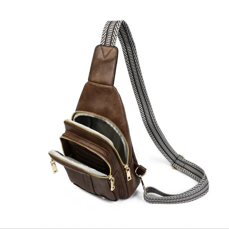 Sling Bag Crossbody Bags For Women, Fanny Packs For Women Chest Bag For Work Shopping Pack Crossbody Purse , Brown, Small, Sling Bag