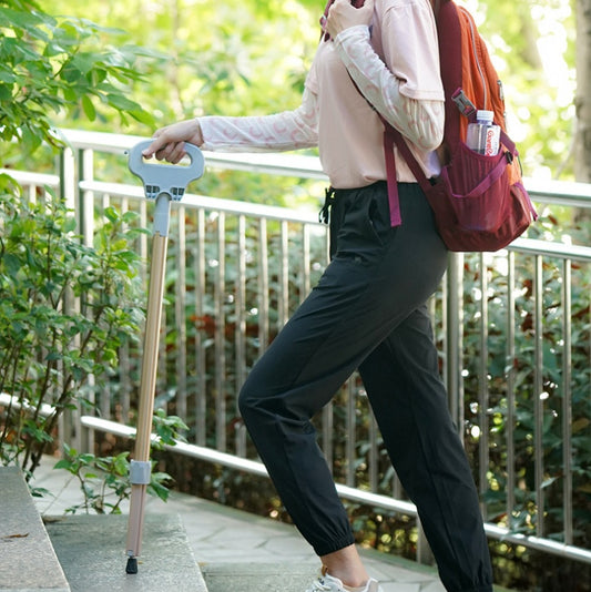 Multifunctional Crutches Aluminum Alloy Folding Leisure Trekking Pole