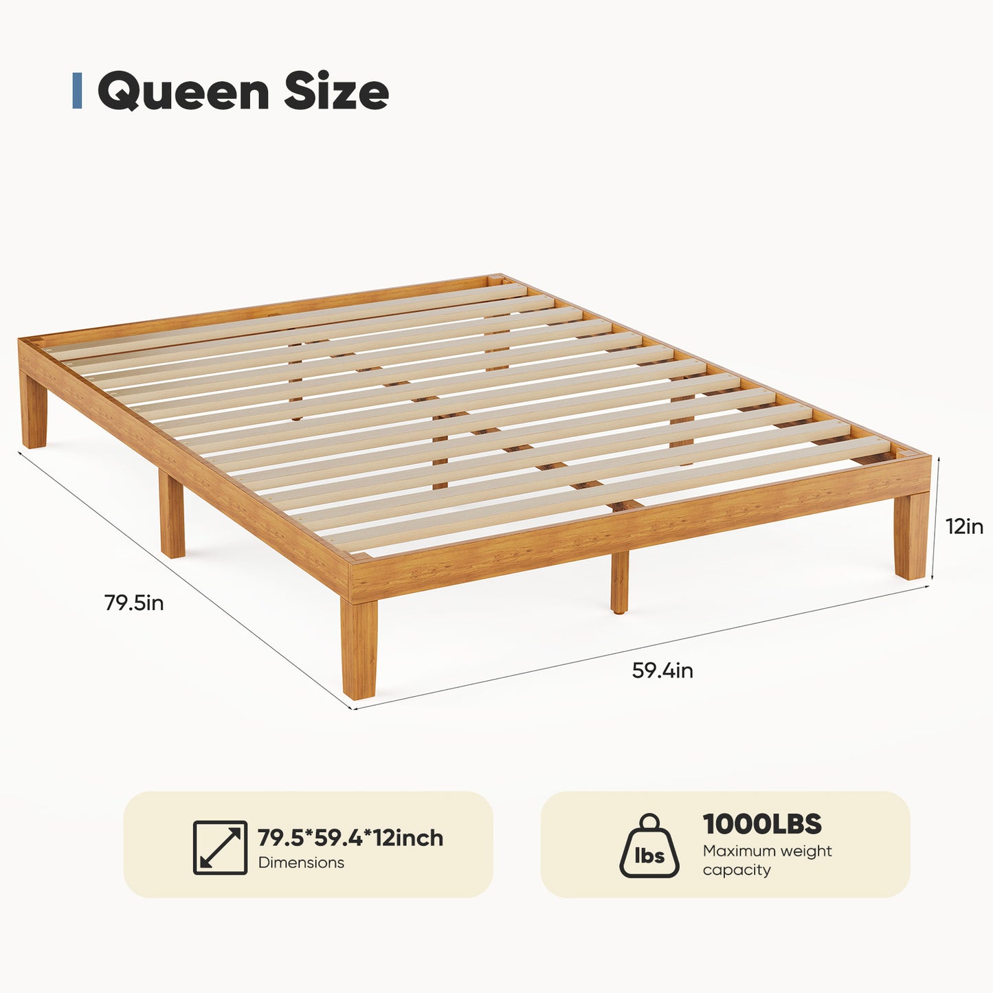 Full-size Wooden Bed Frame