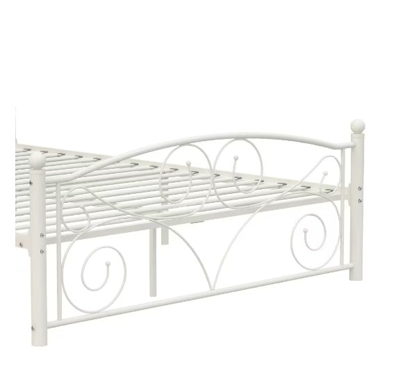 Queen Size Unique Flower Sturdy System Metal Bed Frame With Headboard And Footboard