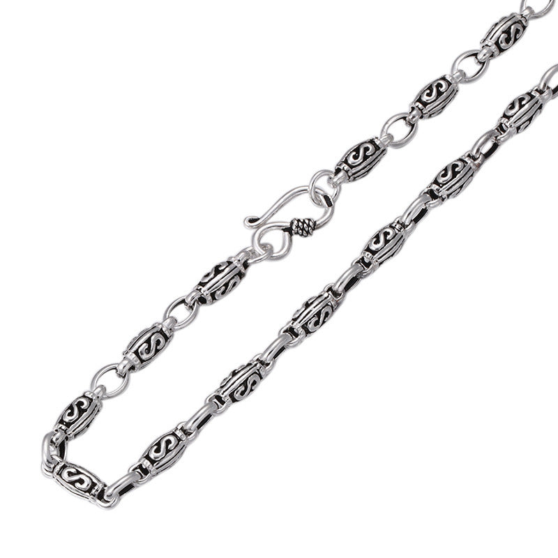 Ornament Classic Popular Letter S Pattern Vintage Thai Silver Men's And Women's Necklaces