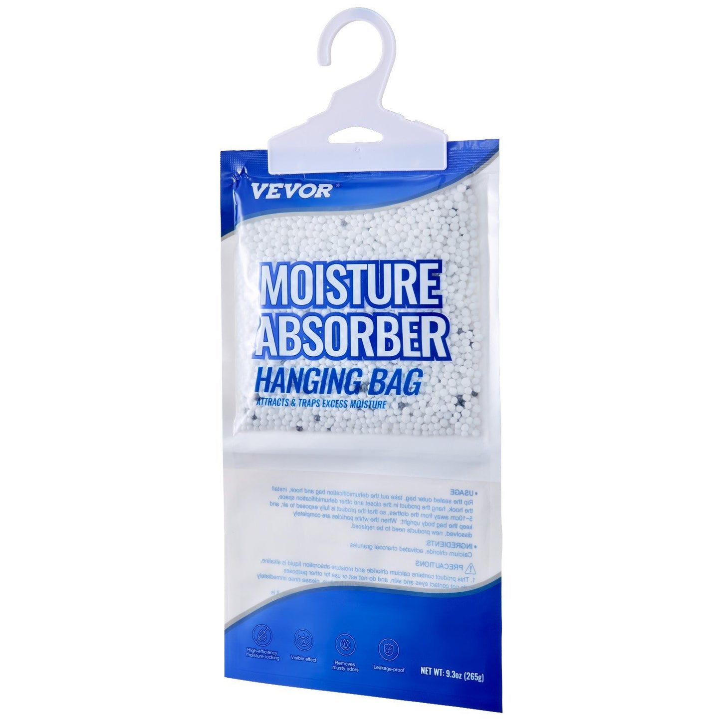 VEVOR HangingMoisture Absorber, 9.3 Oz Hanging Closet Dehumidifier Bags 10 Packs, Fragrance FreeMoisture Bags In Wardrobes, Bedrooms, Bathrooms
