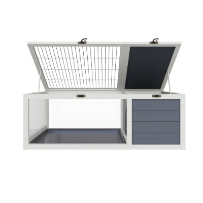 39.5Wood Tortoise House Indoor Turtle Habitat Reptile Cage For Small Animals Lizards, Geckos, With 2 Removable Waterproof Tray